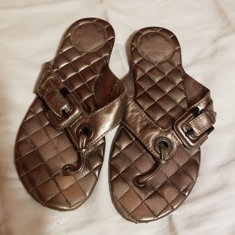 Burberry dark silver sandals